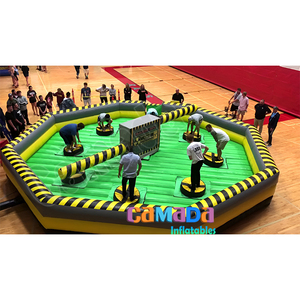 קורס מכשול מסתובב אינטראקטיבי כיבוי אתגר קפיצות משחקי ספורט מתנפחים <span class=keywords><strong>wipeout</strong></span> מכונת משחק קפיצה ברים לילדים - Product Image 4