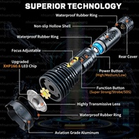 Linterna LED de Alta Potencia de 50 W P160, Súper Brillante, Batería de Litio Recargable 26650, Linterna Impermeable con Zoom para Acampar