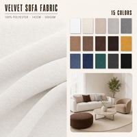 Tissu de canapé en velours 100 % polyester, personnalisable, de luxe, épais, tricoté, respirant et doux pour la décoration intérieure et le mobilier.
