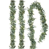 Nouvelle Guirlande Artisanale en Feuilles d'Eucalyptus Argentées, Décoration Moderne pour la Maison, Vigne Artificielle Durable en Plastique, Arbustes de Simulation d'Arbres Verts