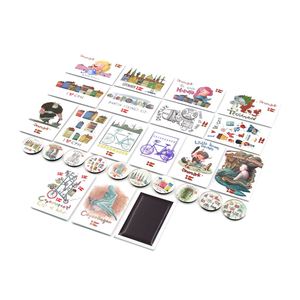 Imán de nevera de regalo artesanal con iconos de Edimburgo y Londres, emblemáticos lugares de Inglaterra, imán de nevera de recuerdo de viaje personalizado de hojalata - Product Image 5