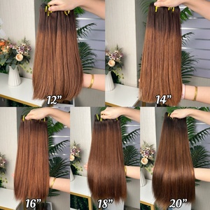 ผมตรงแบบ Bone Straight คุณภาพ Super Double Drawn แท้ 100% ต่อผมสีน้ำตาลผสม - Product Image 1