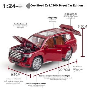 <span class=keywords><strong>1</strong></span>:24 Escala Land Cruiser LC300 Diecast Toy Street Car Versão Trabalho Rodas De Liga De Plástico Off-Road Modelo TikTok Display Metal - Product Image 3