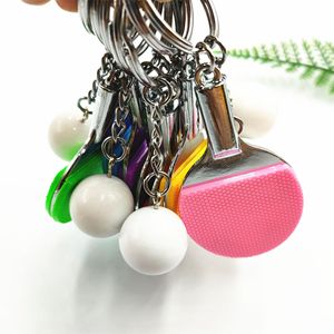Llavero de simulación de tenis de mesa 3D, mini llaveros de <span class=keywords><strong>ping</strong></span> pong, llavero deportivo realista con raqueta de tenis de mesa, dijes para bolso - Product Image 4