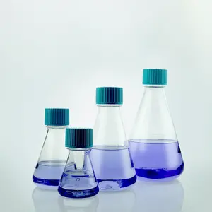 Labor Plastik Erlenmeyer Shake Flasche Zellkulturflasche konische Bodenflaschen mit Deckeln