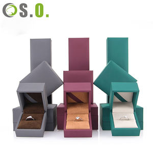 Juego de Cajas de Joyería de Piel Sintética con Logotipo Personalizado al por Mayor en Rojo, Gris y Verde para Collares, Pulseras, Pendientes y Anillos - Product Image 3