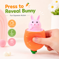 Jouet anti-stress Squishy Lapin Carotte à presser avec poche de rangement, petit animal à faire sortir, jouet sensoriel