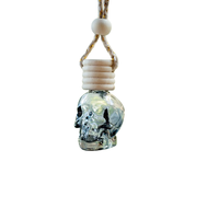Diffuseur de parfum pour voiture en verre personnalisé, vide, 8 ml, en forme de tête de mort, avec bouchon à vis, pour huiles essentielles et désodorisant