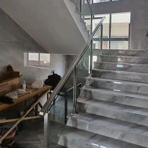 Rampe d'escalier Main courante en acier inoxydable Balustres en fer pour escaliers intérieurs Balcon Balustrade en verre trempé médiocre - Product Image 2