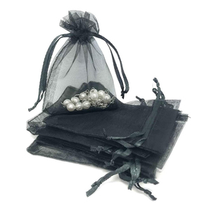 Bolsas de transporte de joyería <span class=keywords><strong>con</strong></span> cordón de organza de colores mezclados, bolsas de regalo para fiestas de boda - Product Image 1