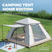 Tente de camping automatique à double couche pour 3-4 personnes, imperméable, portable, avec ventilation en maille, abri extérieur quatre saisons