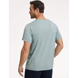 <b>Men's</b> Short Sleeve <b>Pajama</b> <b>Top</b> Soft Bamboo Viscose Crew Neck Casual Sleepwear Wholesale <b>Mens</b> <b>Pajama</b> Shirt - Product Image 4