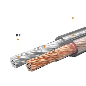 工厂制造透明扬声器电缆镀锡铜OFC线2芯双绝缘聚乙烯聚氯乙烯电缆和电线