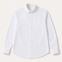 Chemise Homme en Coton Oxford 100% Vente en Gros, Chemise à Boutons à Manches Longues Coupe Classique Multicolore Personnalisable OEM