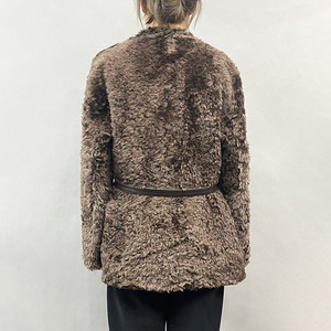 Nuovo <span class=keywords><strong>Cappotto</strong></span> di Lana e <span class=keywords><strong>Pelliccia</strong></span> di Alta Qualità, Invernale, Lussuoso, Caldo, Spesso, con <span class=keywords><strong>Collo</strong></span> a V e Cintura, Elegante, alla Moda, Lunghezza Media, Giacca in Vera <span class=keywords><strong>Pelliccia</strong></span> di Montone per <span class=keywords><strong>Donna</strong></span> - Product Image 3