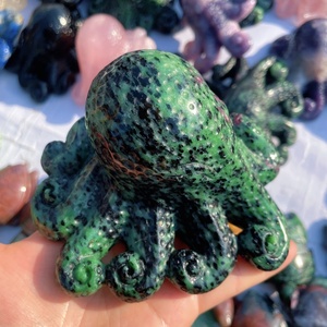 Cristal de Cuarzo Natural de Rubí en Zoisita con Forma de Caracol/Pulpo para Decoración y Sanación, Venta al Por Mayor - Product Image 3