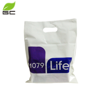 Sac en plastique refermable avec logo personnalisé, poignée découpée, sac de shopping LDPE durable de haute qualité pour l'emballage et les vêtements