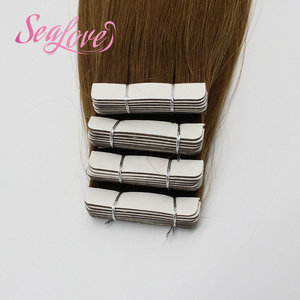 Extensions de cheveux invisibles à bandes adhésives, cheveux humains Remy, trame simple, double épaisseur, racine naturelle ombrée, couleur blonde - Product Image 4