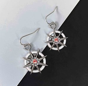 Vintage Antique <b>Silver</b> Plated Antique Bronze Plated SKZ Eight-pointed Star Earrings for Women - Product Image 2