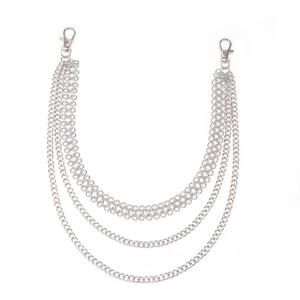 Cadena de cintura metálica de varias capas, estilo tibetano plateado, unisex, para ropa vaquera, uso diario. - Product Image 5