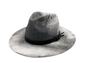 Chapéu de palha unissex Fedora Beach Chapéu de sol respirável para cowboy primavera verão ao ar livre