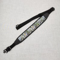 Sangle de fusil tactique en nylon réglable de 90 à 140 cm, à deux points, camouflage, avec rembourrage pour l'épaule, boucle de ceinture pour fusil