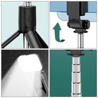 Trépied portable et réglable pour téléphone avec lumière d'appoint pour la photographie mobile
