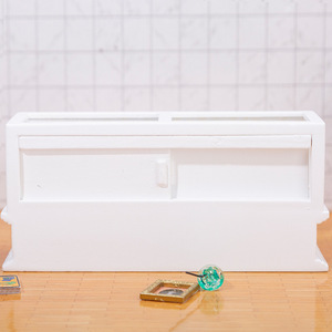Vitrina en miniatura Diy 1:12, modelo de casa de muñecas de madera con muebles de simulación para manualidades - Product Image 4