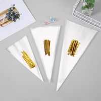Sachets Coniques Transparents en BOPP Iridescent Durables, Pochettes Triangulaires en Cellophane Arc-en-ciel avec Liens Torsadés pour Bonbons, Popcorn et Fêtes