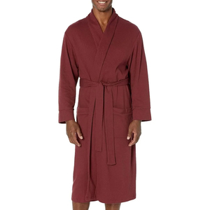 Peignoir de bain sportif décontracté en coton éponge de soie et bambou à manches longues pour hommes, grande taille, avec logo personnalisé, peignoirs thermiques personnalisés - Product Image 2