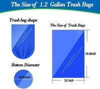 Sacs poubelles en plastique multicolores de 1,2 gallon (5 litres) – 300 unités pour la maison, le bureau, la cuisine et la salle de bain