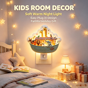 Lámpara LED Decorativa Infantil con Forma de Arca de <span class=keywords><strong>Noé</strong></span>, Giratoria 360°, Luz Nocturna Cálida y Suave, para Habitación Infantil, Venta al Por Mayor, Regalo - Product Image 3