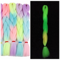 Nouvel Arrivage Extensions de Cheveux à Tresser 24 pouces 100g 100% Luminescentes dans l'Obscurité Fibre Haute Température Tresses Jumbo Brillantes