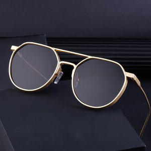 Lunettes <span class=keywords><strong>de</strong></span> soleil Partagas, style punk tendance, logo personnalisé, monture ronde en métal, double pont, UV400, pour femmes et hommes - Product Image 2