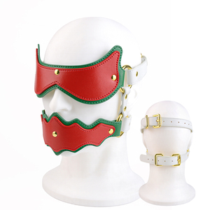 Maschera in Pelle per Occhi e Bocca per Natale, Maschera per Adulti a Mezzo Volto, Accessori per Giochi di Ruolo, Cosplay di Coppia, Regali per Feste - Product Image 1