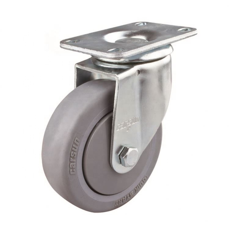Haute Qualité Moyenne Fixe Roues En Caoutchouc De Roulette de 4 Pouces Avec Roulement À Billes
