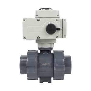 วาล์วน้ำ YMER UPVC แบบลูกบอล AC220V/DC24V รุ่น 10UPYQ+CEA220SV 10UPYQ+CED24SV ควบคุม 0-10V เชื่อมต่อสองทาง - Product Image 1