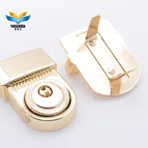 hot selling customized interesting lock light gold plating push KEY lock for handbags