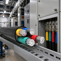 Câble d'alimentation monobrin en aluminium 1*120mm, isolation XLPE, gaine PVC, modèle JKLYJ, pour installation aérienne basse tension 90°C