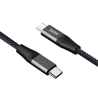 Cable USB C de 240W, Cable USB C con Trenzado de Nailon Ignífugo, Resistente al Agua IPX7, Carga Rápida, Conductor de Cobre Puro para Laptop y Escáner de Código de Barras