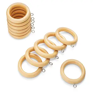 2 Inch Luxury Drapery Drapery Rod Walnut Color Curtain Wood Ring