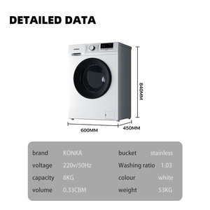 Trung Quốc nóng bán 8kg máy giặt Máy sấy phía trước tải 10kg máy giặt kích thước nhỏ gọn Giặt máy giặt lớp A +++ Tàu nhà khách sạn sử dụng - Product Image 3