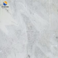 Dalle de marbre de luxe KT STONE Ice White, veines grises nuageuses douces pour l'intérieur de villas de luxe et les comptoirs en marbre