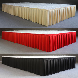 Modern Skirting Props Ruffled Stage Skirt Milk Silk Material Stage Apron for Wedding Party Events Theater Decor-Custom Size - Product Image 2