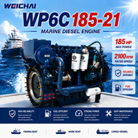 Moteur diesel marin Weichai WP6C185-21, 185 CV, 2100 tr/min, 6 cylindres, turbocompressé, refroidi par eau, pour bateau de pêche