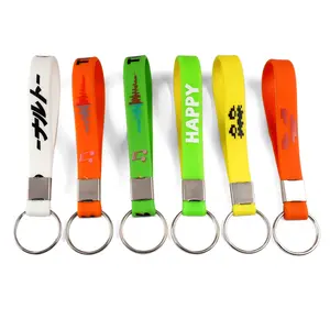 Custom wrist key chain wristlet rubber pvc keychain silicone wristlet keychains