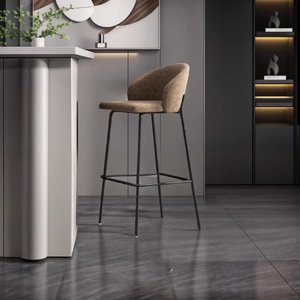 Tabouret <span class=keywords><strong>de</strong></span> <span class=keywords><strong>bar</strong></span> rembourré épais <span class=keywords><strong>de</strong></span> style nordique minimaliste moderne pour salon et usage commercial, <span class=keywords><strong>chaise</strong></span> haute en métal - Product Image 3