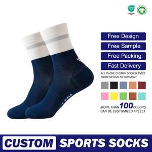 Calzini da corsa da ciclismo a doppio strato da <span class=keywords><strong>uomo</strong></span> <span class=keywords><strong>calze</strong></span> sportive lavorate a maglia alta <span class=keywords><strong>calze</strong></span> da allenamento resistenti al sudore da strada - Product Image 1