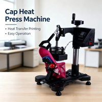 Nouvelle presse à chaud semi-automatique à plat WD pour casquettes, taille d'impression 8*15cm, machine électrique, garantie 3 ans, logo personnalisé pour chapeaux