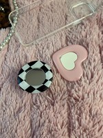 Miroir de fleur de tulipe en résine acrylique en forme d'extraterrestre Support de téléphone rétractable pour personne paresseuse transparente